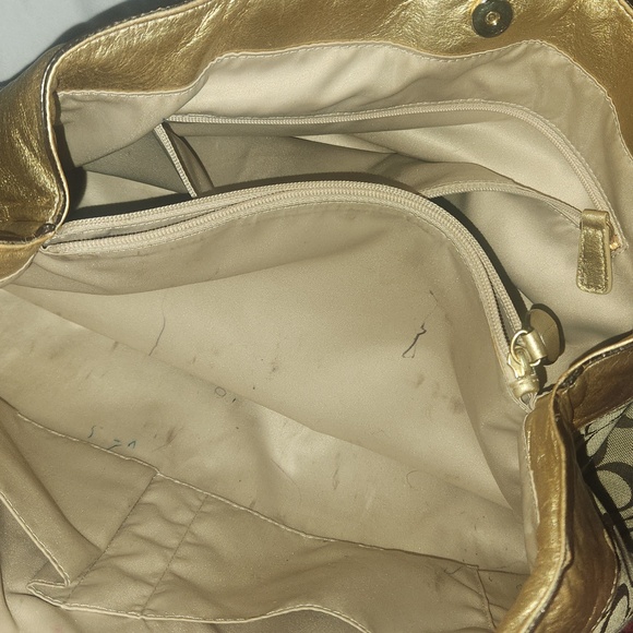 Coach Gold and Brown Signature Tote Bag REHAB BAG VGUC - Picture 10 of 11